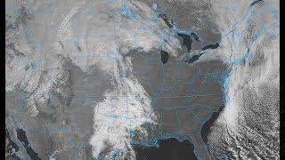 Satellite appears to have detected a large strange reflection over N America!