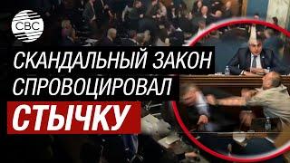 Драка в парламенте Грузии! Депутаты пустили в ход кулаки на обсуждении закона об иноагентах