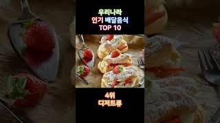 우리나라 인기 배달음식 TOP 10