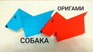 ОРИГАМИ СОБАКА. ORIGAMI DOG. DIY.