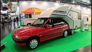 Heku Car Camp Opel Astra F Camping car 1994 RV Camper walkaround and interior Hymer Museum V2168