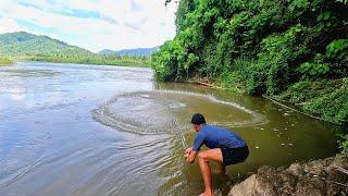 DETIK-DETIK JALA IKAN DI TEBING SUNGAI DAPAT KAWANAN IKAN.‼️ Amazing fishing nets