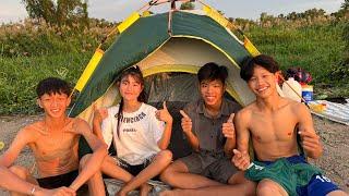 Anh Thời Đại | Thử Thách 24H Cắm Trại Ngoài Đồng - Thi Bơi Chọn Đội | Korean Camping