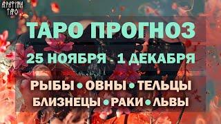 Таро прогноз c 25 ноября по 1 дек 2024 Рыбы Овны Тельцы Близнецы Раки Львы