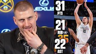 Nikola Jokic hilarious reaction to first ever 30-20-20 game in NBA history 