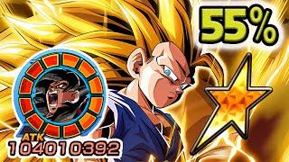 NO DUPES! 55% AGL LR SSJ3  SSJ4 GOKU LEVEL 10 LINKS SHOWCASE!!!!! Dragon Ball Z Dokkan Battle