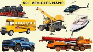 50+ Vehicles name | Transportation in English | Guess vehicles