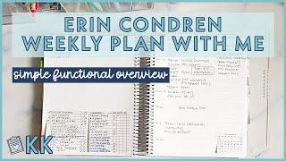 Erin Condren Functional Plan with Me Quick And Simple Weekly Overview in Frankenplanned LifePlanner