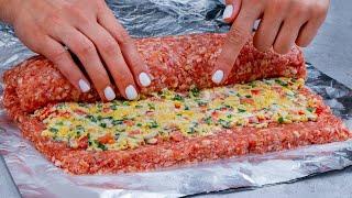 Minced meat roulade for holidays - easy and cheap recipe!