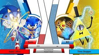 Bill Vs Sonic Power Level Match 24 Tournment Of Power