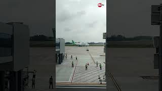 Pendaratan Perdana di Bandara Dhoho Kediri oleh Pesawat Citilink. #BandaraKediri #InfoKediri #Kediri