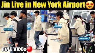 BTS Jin Departure From New York Airport FULL VIDEO  Jin Meet Army in New York Airport 