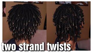 putting my short locs into two strand twists