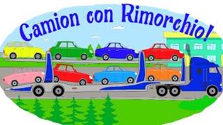 Camion con Rimorchio - Bisarca! Contiamo le Macchine | Coloriamo Insieme! Cartoni per Bambini