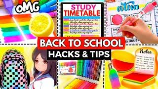 BACK TO SCHOOL! VIRAL HACKS & STUDY TIPS | Back to School DIY Ideas and Life Hacks | #study #hacks