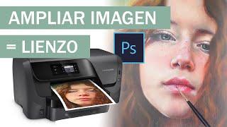 Aprende a ampliar tu imagen al mismo tamaño de tu cuadro. Photoshop para pintores.