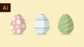 Flat Design Vector Easter Eggs | Illustrator Tutorial