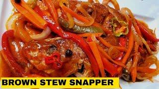 HOW TO MAKE JAMAICAN BROWN STEWED FISH| JERENE'S EATS| JAMAICAN FOOD|BROWN STEW SNAPPER RECIPE