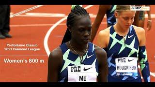 Women's 800m.  Prefontaine Classic. Diamond League. Hayward Field, Eugene, OR, USA. August 21, 2021.