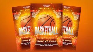 Professional Basketball Tournament Flyer Design | Adobe Photoshop Tutorial