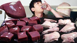 Beef Raw Liver, Fish Liver MUKBANG REALSOUND ASMR EATINGSHOW