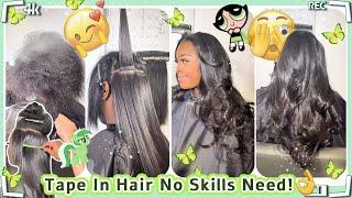 DIY Tape In Extensions At Home! Best Method To Volume For Thin Hair Ft.#ELFINHAIR Review