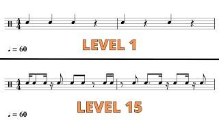 Rhythm Exercises For Musicians - 15 Levels Of Difficulty 