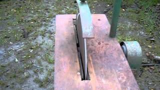 Neat little circular saw bench with 15" blade and 5.5hp engine