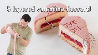 5 layered strawberry, cheesecake & champagne dessert! Valentines special