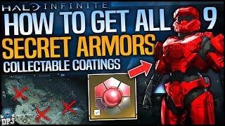 Halo Infinite: How To Get All 9 SECRET MULTIPLAYER ARMOR SKINS / COATINGS - Campaign Armor Coatings