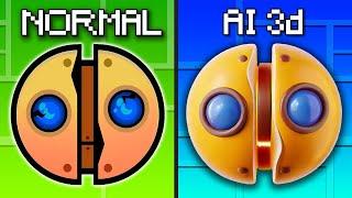 ALL FIRE IN THE HOLE Vs 3D Ai Version | Funny Geometry Dash