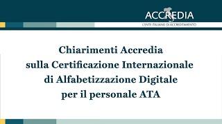 Chiarimenti sulla Certificazione Internazionale di Alfabetizzazione Digitale per il personale ATA