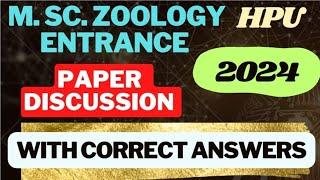 M Sc. Zoology Entrance Exam l Himachal Pradesh University l 2024 l Paper Discussion With Answers