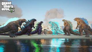 Godzilla Prime Team vs Godzilla Ultima Team - GTA 5 Mods