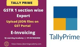 "How To Export GSTR1 Section- Wise In Tally Prime | E-Invoice In Tally Prime | Tally Online Class"