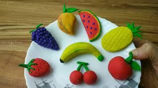 DIY Miniature Play Doh Fruits | How to Make Fruits Modelling Clay for Kids