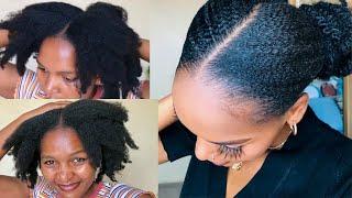 HOW TO | SLEEK LOW BUN on 4C Natural hair |  Thick hair | | No heat, No excessive Gel | SA YouTube