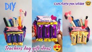 Teacher's day gift ideas easy  DIY chocolate pen holder  art and craft ideas