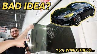 making my BRZ ILLEGAL with this TINT set up! || 15% tint ON THE WINDSHIELD?!