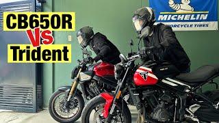 2025 Triumph Trident 660 Vs Honda CB650R E-Clutch Full Comparison | Jao Moto