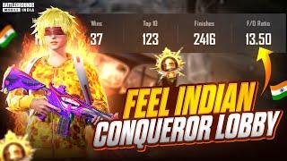 13 KD in Intense Conqueror Lobby | Clutches in Top 50 Conqueror Rank Push Lobby Gameplay | BGMI