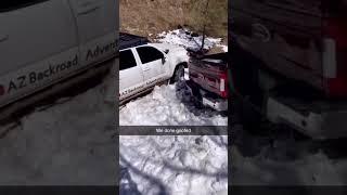 Tacoma saves family in F-250 stuck in the snow! #tacoma #arizona #snowrecovery #allingoodfun