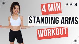 4 MIN TABATA ARMS WORKOUT - Standing Workout for Slim & Toned Arms