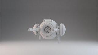 Spherical Robot with Turret in Blender - example