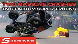 Two MASSIVE Stadium Super Truck Crashes In Adelaide | 2024 Repco Supercars Championship