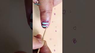Striping Tape Nail Art for Short nails #nailsbyamrita #creativenailart #naildesigns