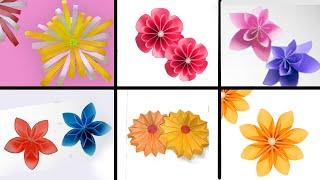 6Easy Paper Flowers | Flower Making | DIY | Artistic Kids Land