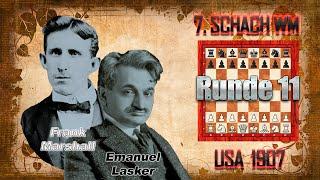 Frank Marshall Vs. Emanuel Lasker  7. Schach WM 1907  A83 Holländische Verteidigung | #chess 561