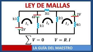 Circuito eléctrico tres mallas Leyes de Kirchhoff