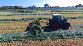 Fauchage et endainage de seigle / endaineur à tapis et faucheuse KRONE 9M